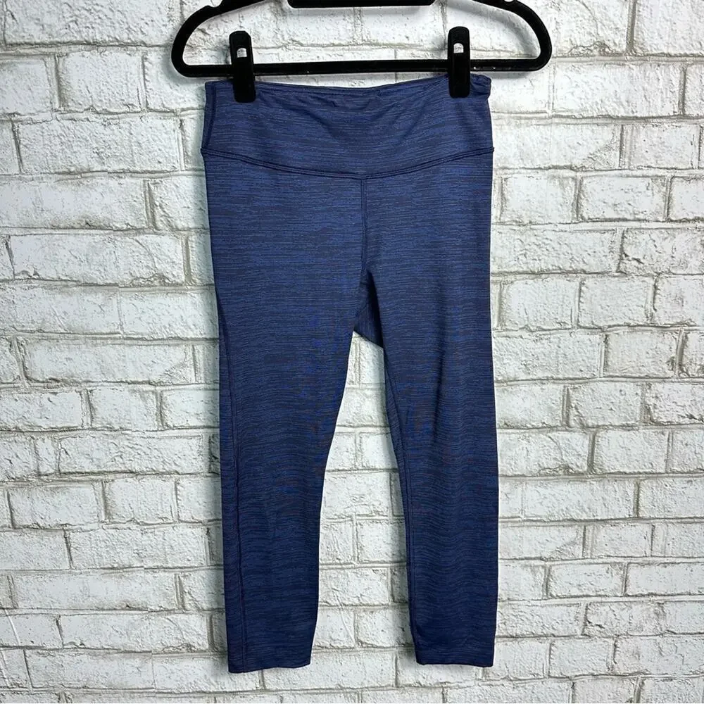 Outdoor Voices Leggings Heather Crop Capri Athletic Mid High Rise Navy Blue S